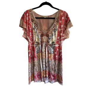 Live and Let Live Boho Embellished Top
